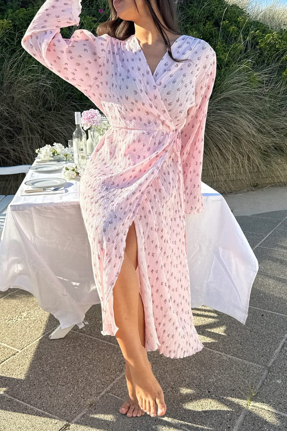 BYIC - Ofeliaic Long Wrap Dress A23640 - Pink