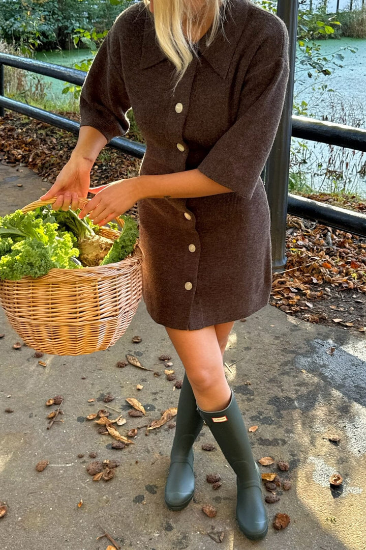 Forudbestilling - BYIC - Oliviaic Knit Dress H105-1 - Dbrown Dark Brown Kjoler