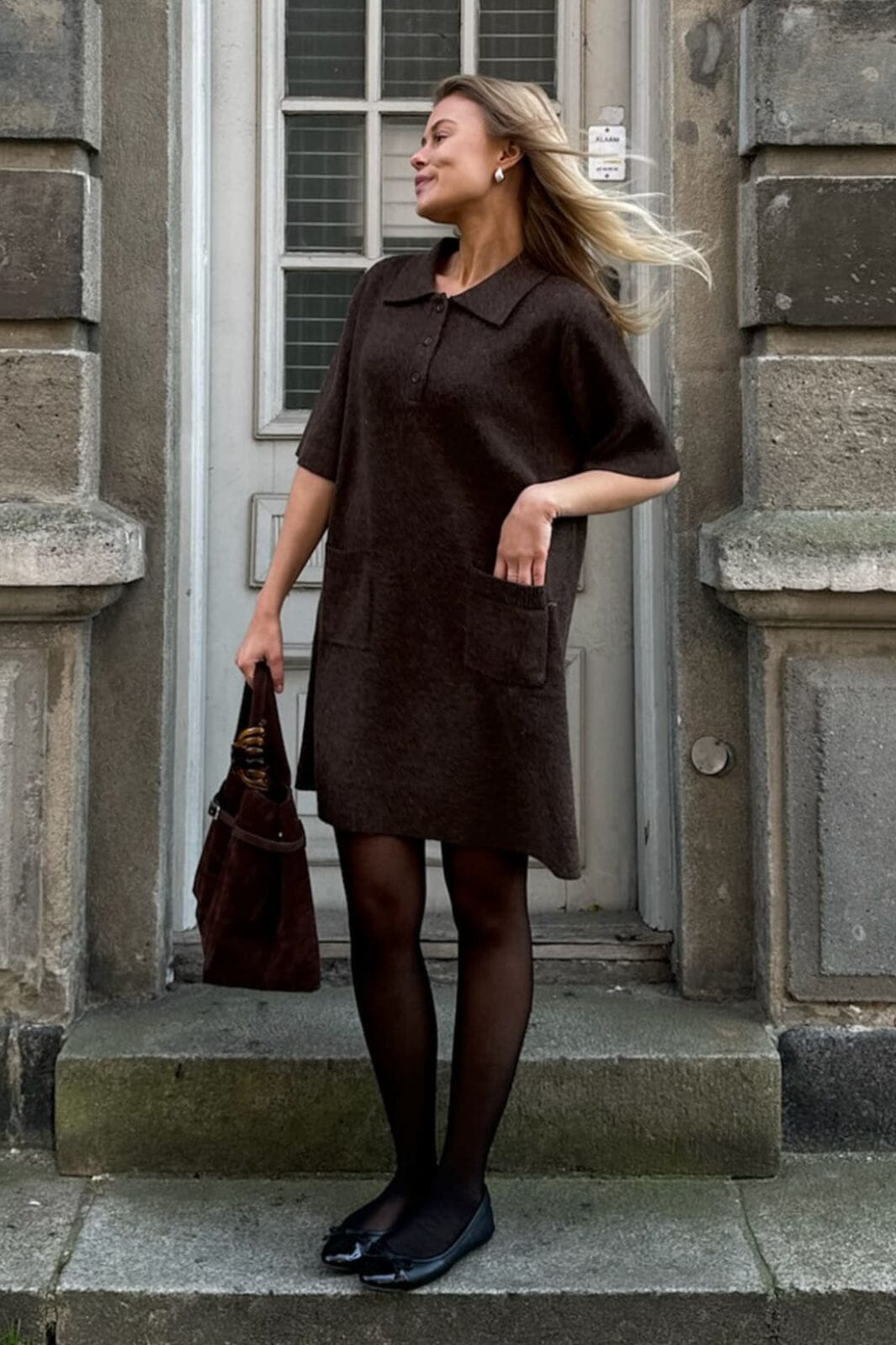 Forudbestilling - BYIC - Sific Knit Dress H097-3 - Dbrown Dark Brown Kjoler