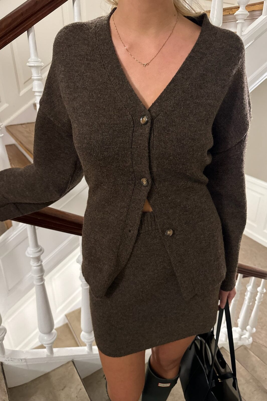 Forudbestilling - BYIC - Sofieic Knit Skirt 1189 - Dbrown Dark Brown Kjoler