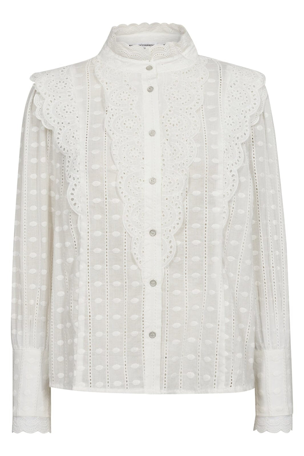 Forudbestilling - Co´couture - Chaincc Dot Anglaise Shirt 35640 - 4000 White Skjorter