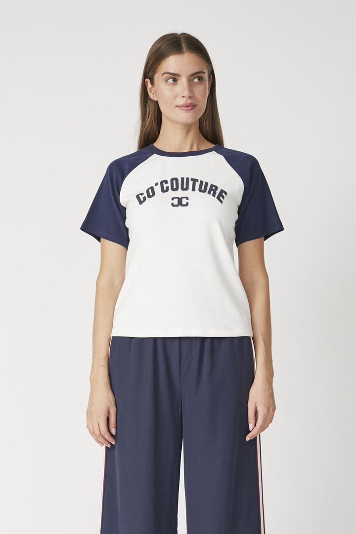Forudbestilling - Co´Couture - Edgecc Block Tee 33169 - 11120 - Offwhitenavy T-shirts