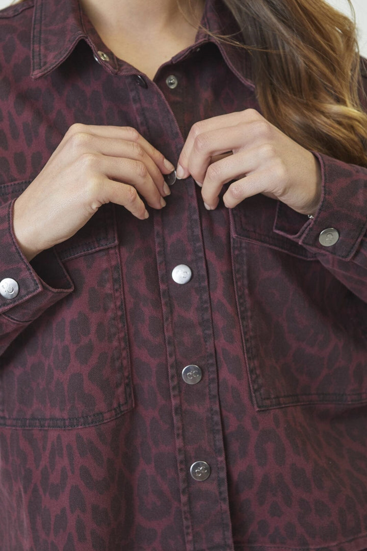 Co´Couture - Leocc Denim Crop Shirt 35931 - 87 - Winered