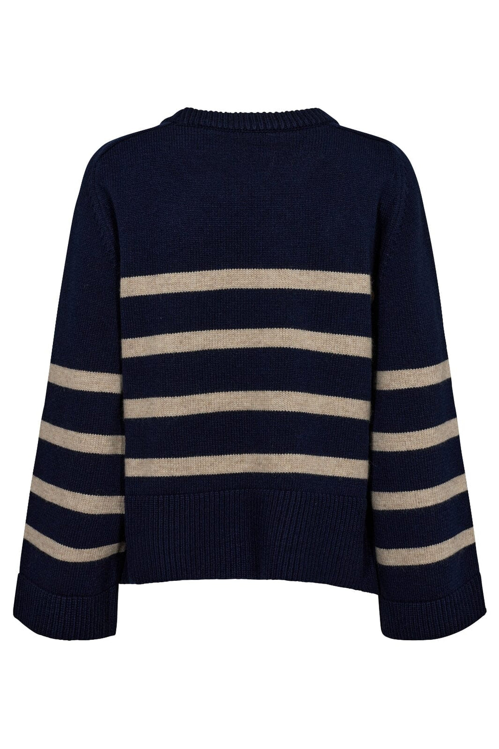 Forudbestilling - Co´couture - Majacc O-Button Stripe Knit 32148 - 120 Navy Strikbluser