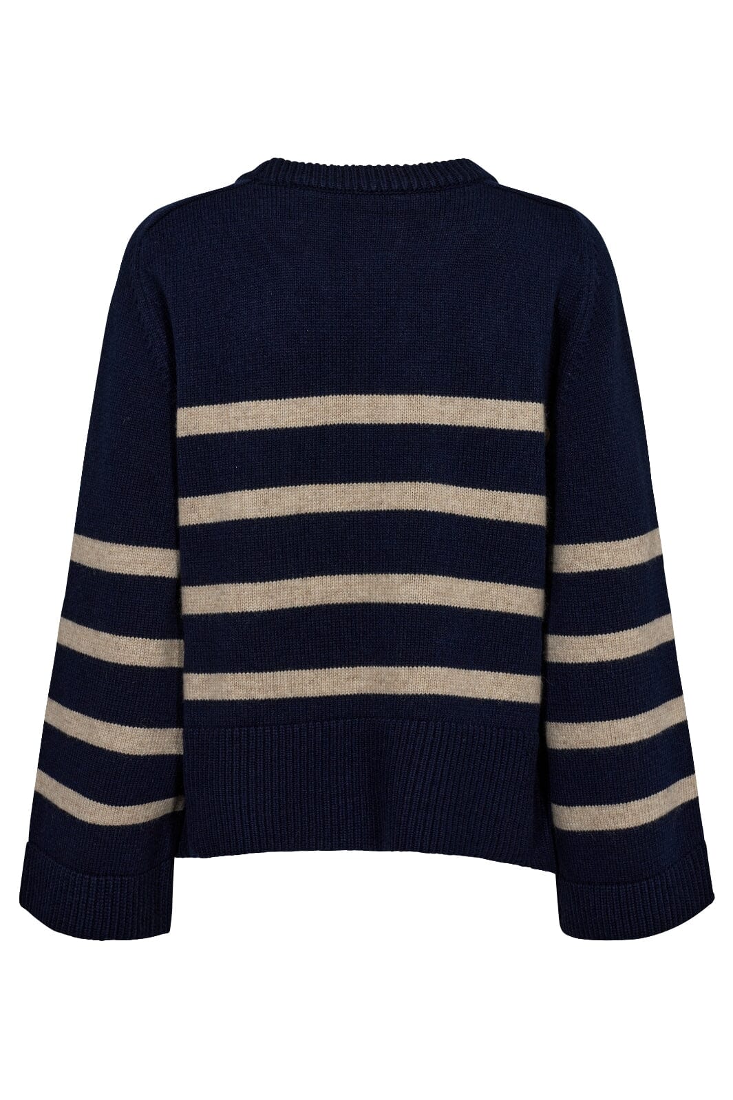 Forudbestilling - Co´couture - Majacc O-Button Stripe Knit 32148 - 120 Navy Strikbluser