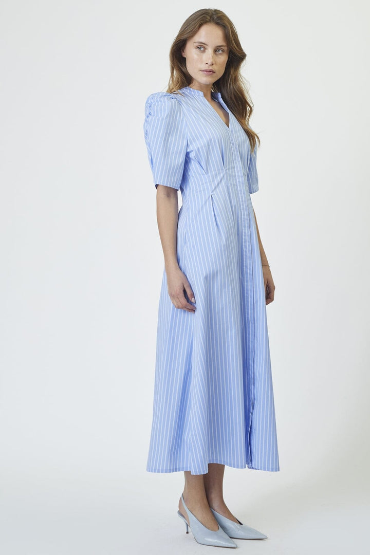 Co´Couture - Micacc Stripe Pleat Dress 36536 - 23 - Pale Blue