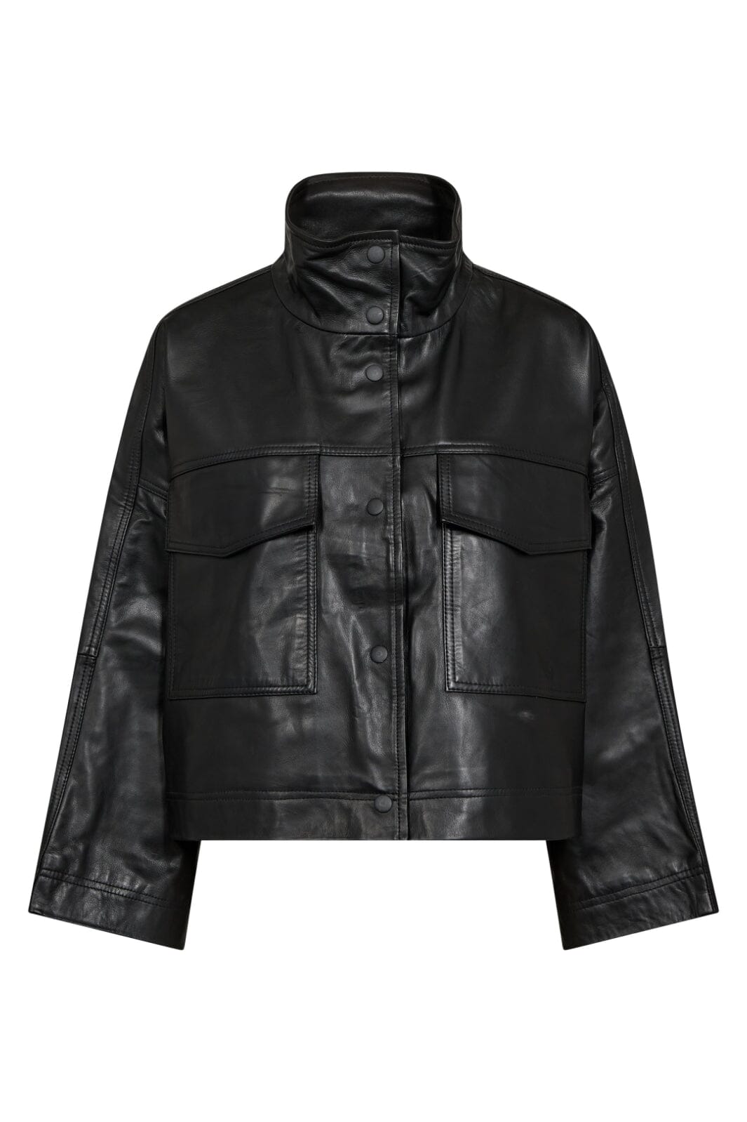 Forudbestilling - Co´couture - Phoebecc Leather Box Jacket 30260 - 96 Black Jakker