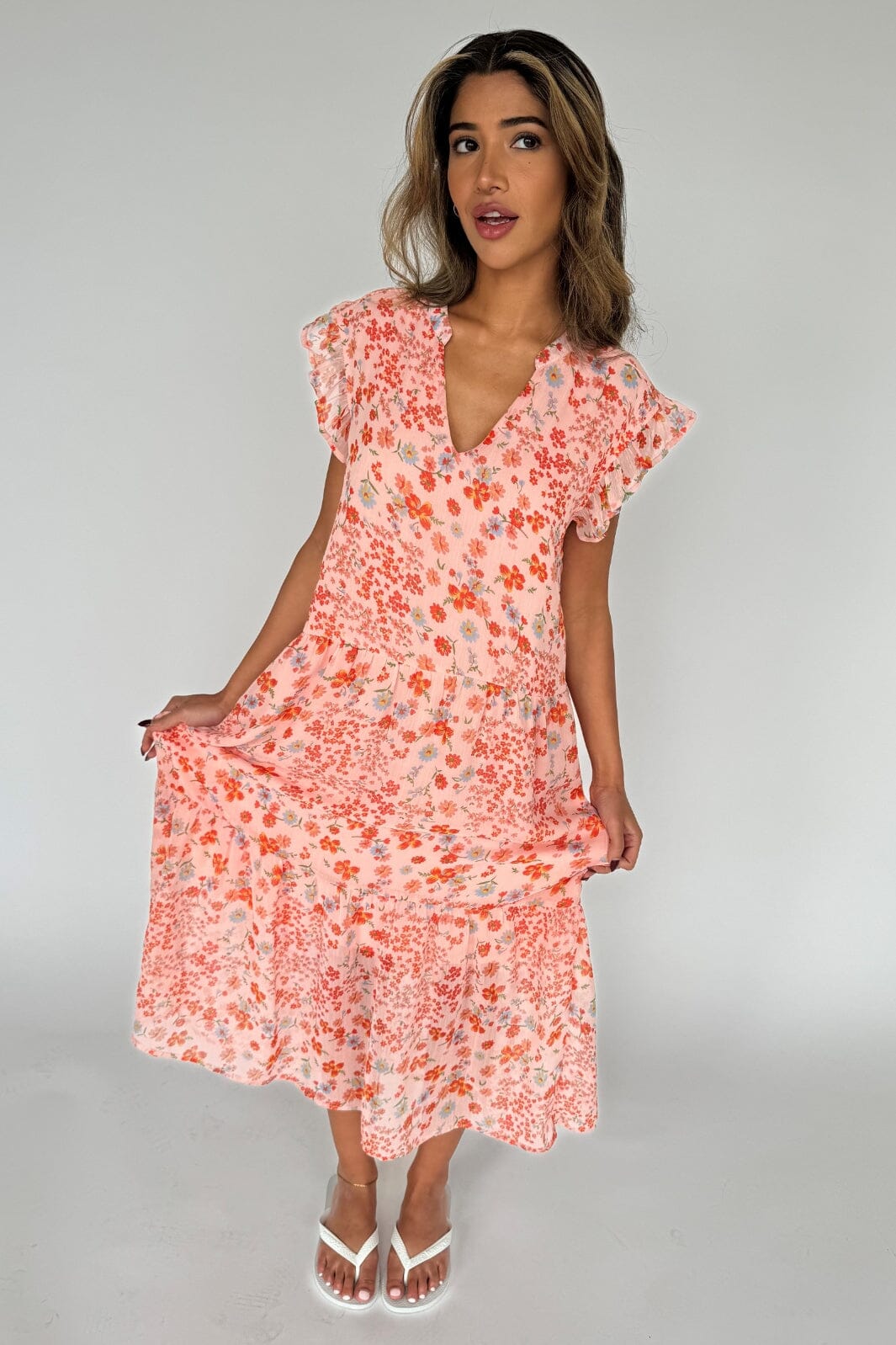 Continue - Bea Long Flowerprint 14891 - Pink Flower