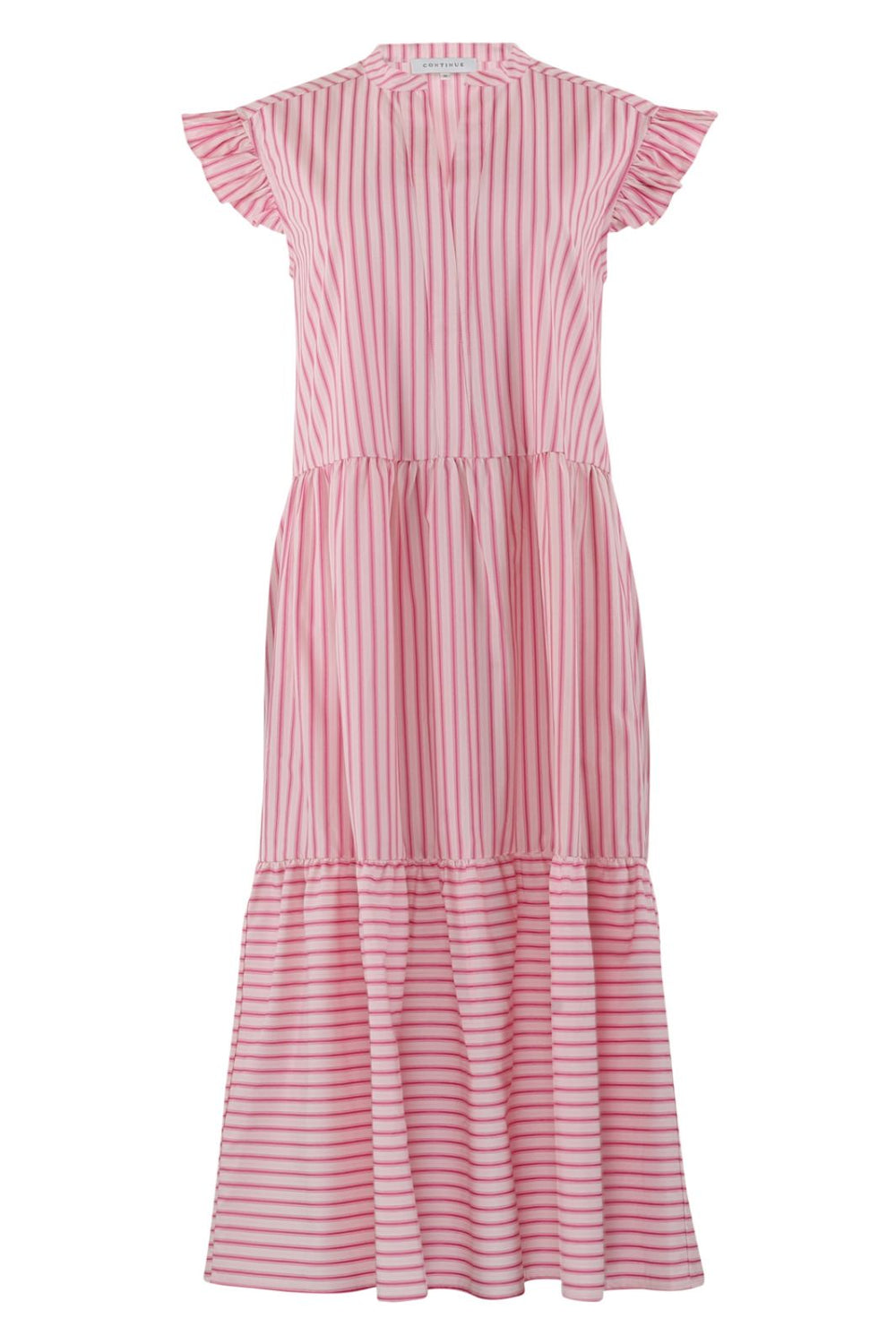 Forudbestilling - Continue - Bea Stripe Long 14795 - Pink Stripe Kjoler