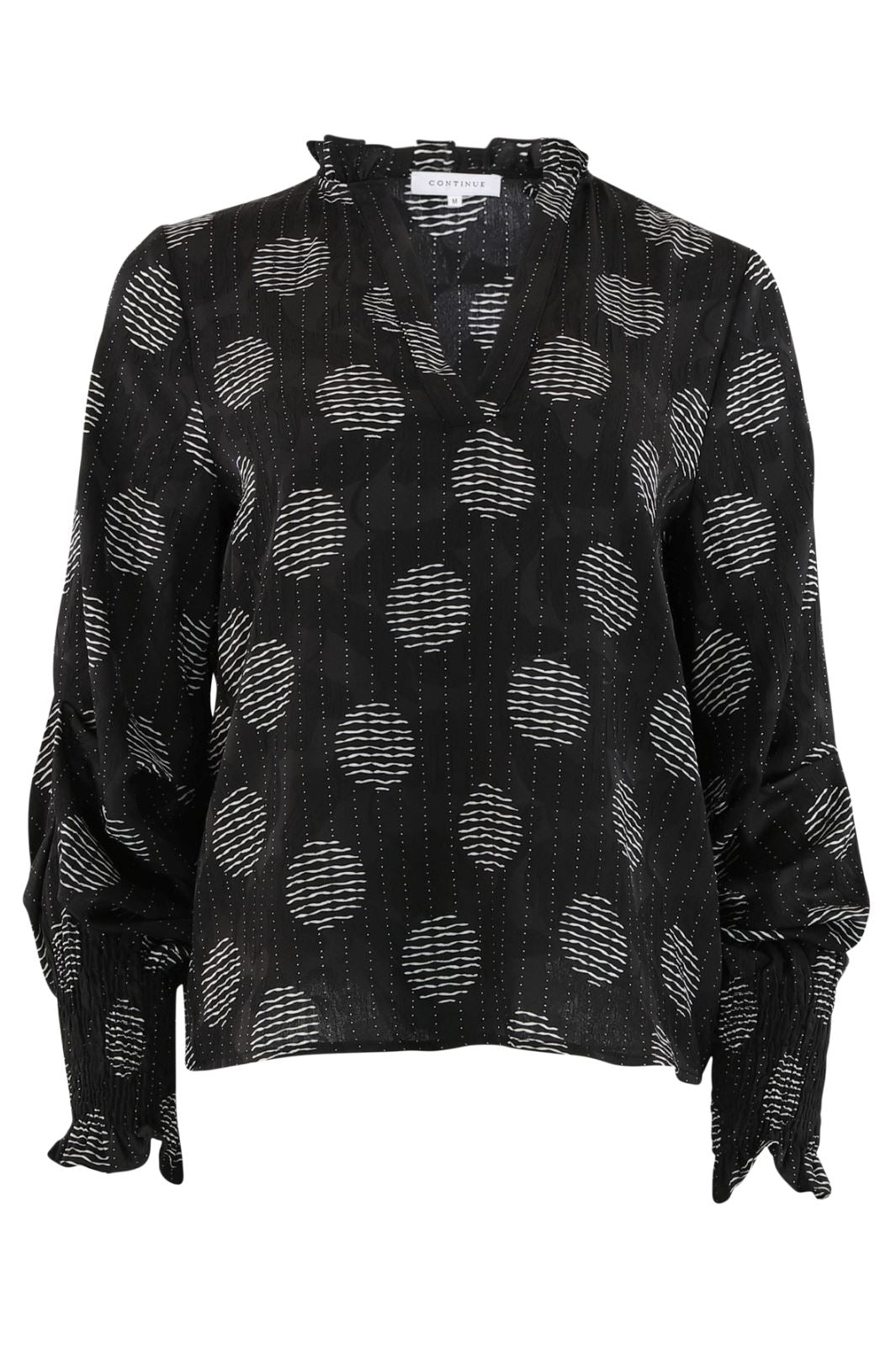 Forudbestilling - Continue - Oda Cirkel Print 14662 - Black Print Bluser