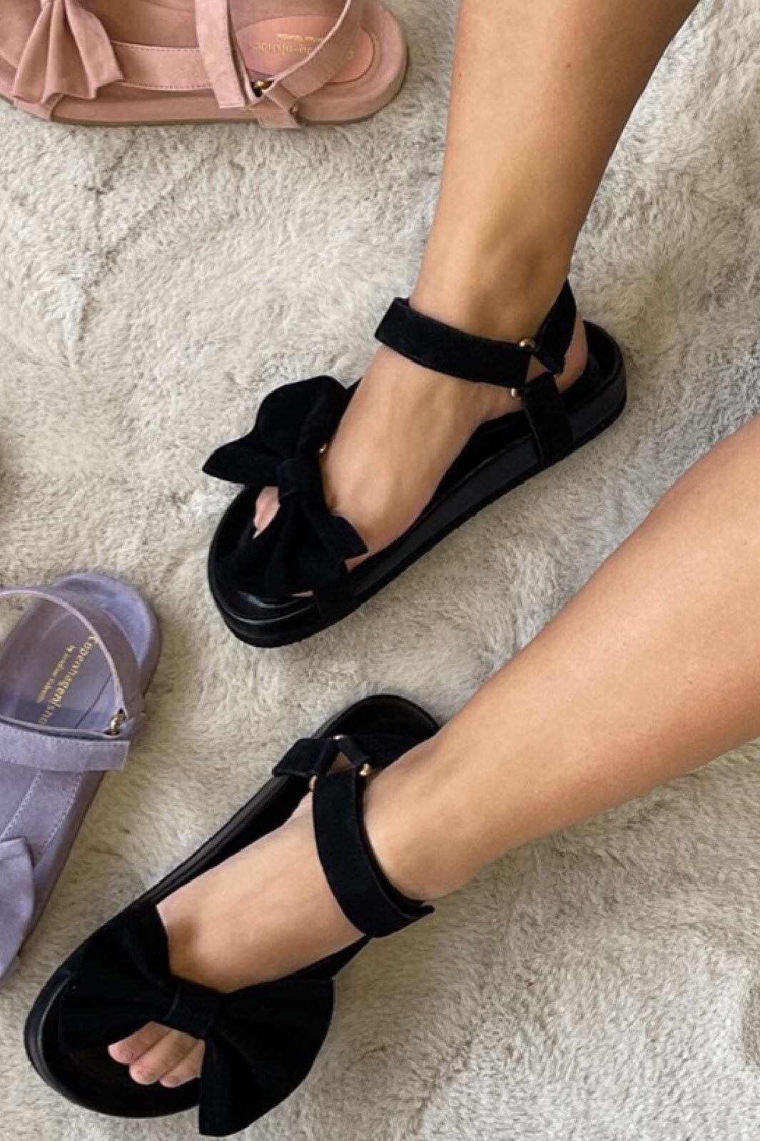 Forudbestilling - Copenhagen Shoes by Josefine Valentin - Sky And Diamonds 23 Suede - 0001 Black (Februar) Sandaler