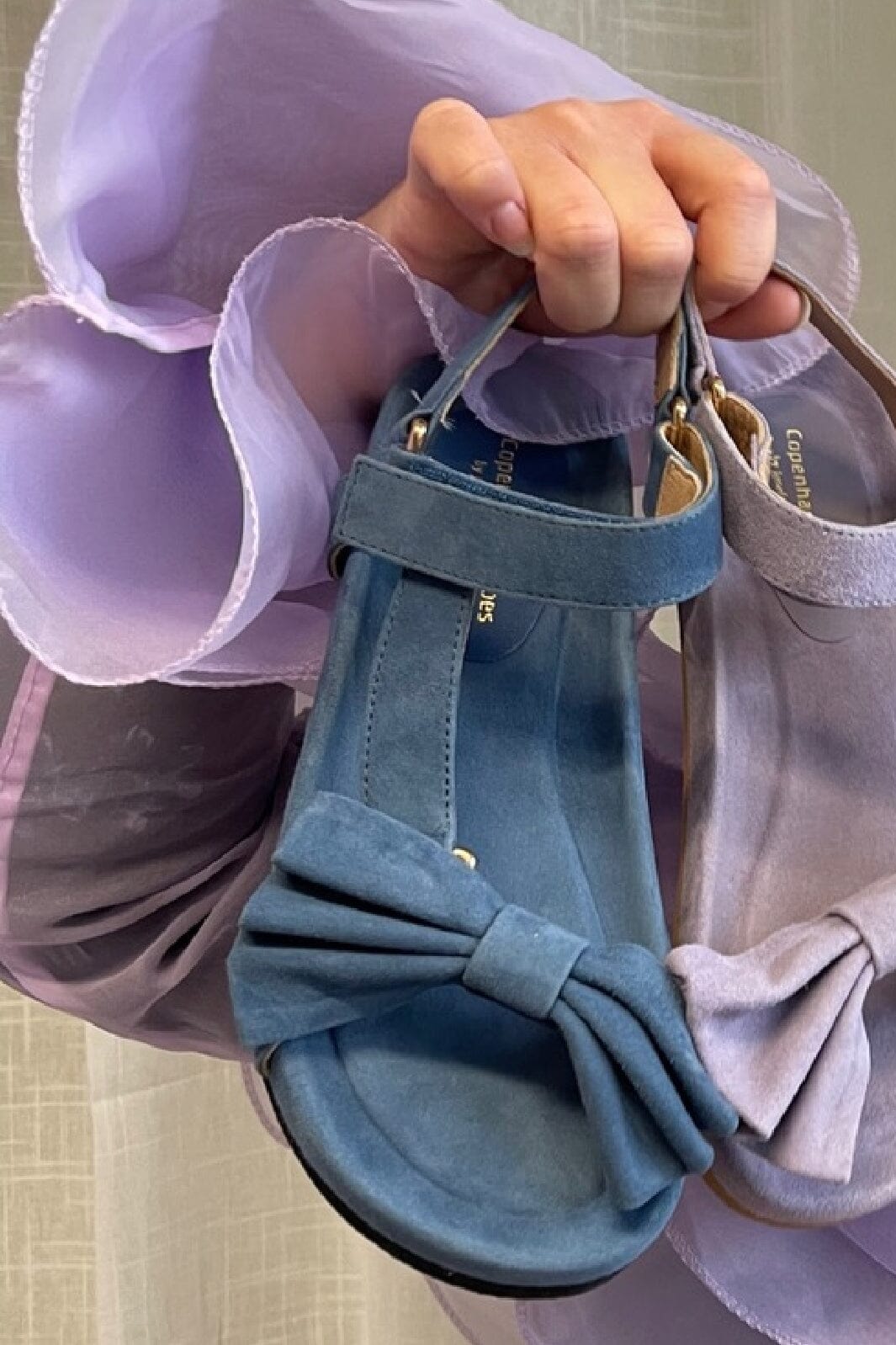 Forudbestilling - Copenhagen Shoes by Josefine Valentin - Sky And Diamonds 23 Suede - 1012 Denim Blue (Februar) Sandaler