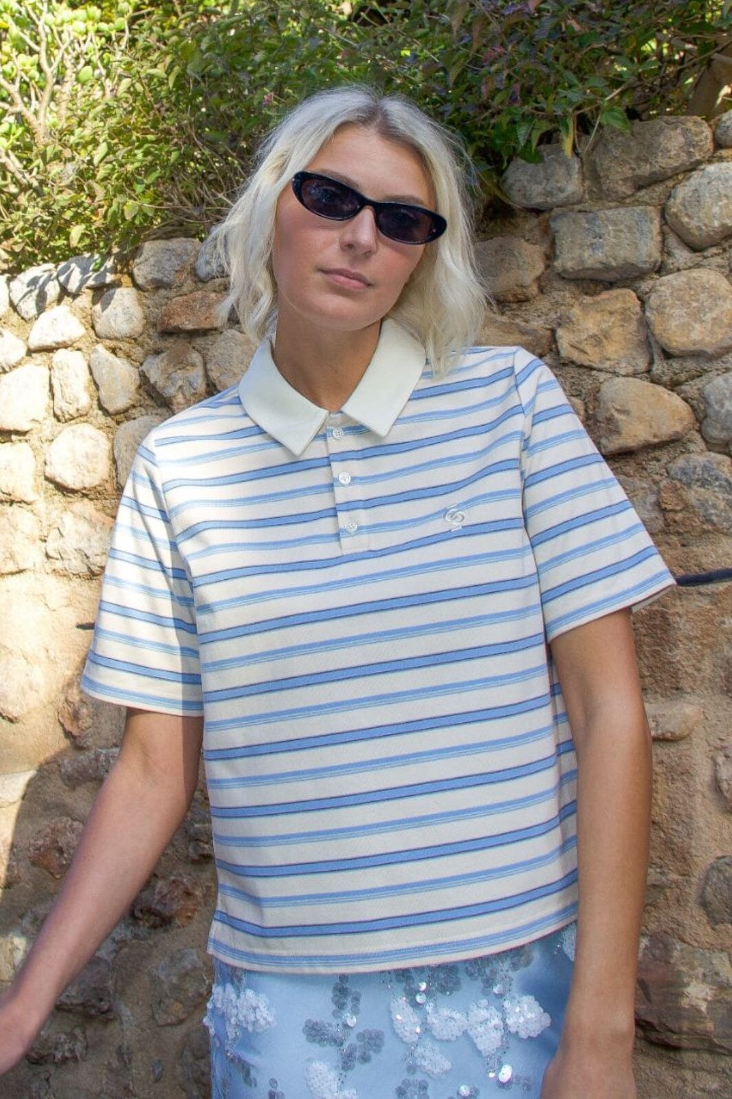 Forudbestilling - Cras - Alanis Blouse C407 - 8090 - 8090 Creamy Blue Stripe Bluser