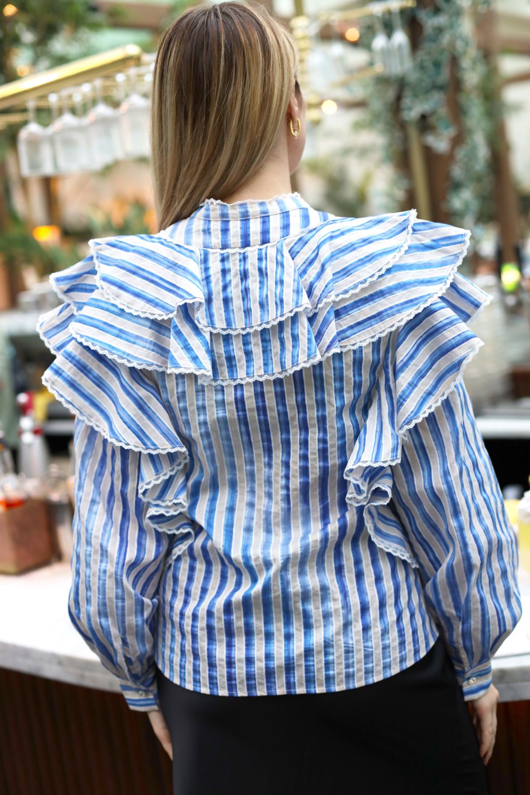 Forudbestilling - Cras - Sylvia Blouse - 7025 7025 Blue Stripe Bluser