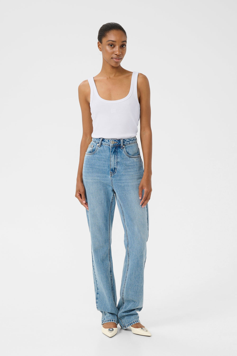 Forudbestilling - Gestuz - Gzdrew Logo Top 2.0 - 110601 Bright White Toppe