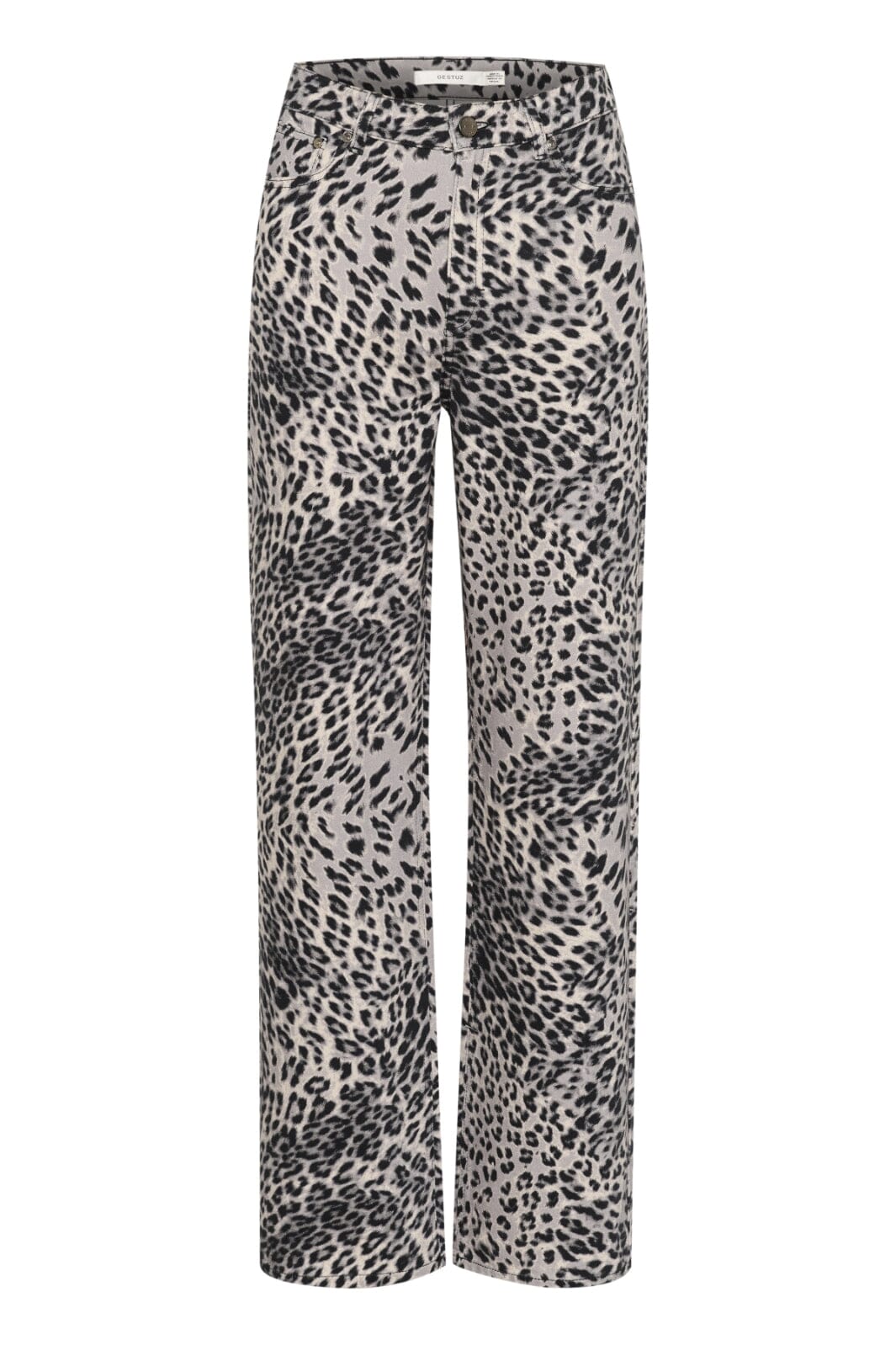 Forudbestilling - Gestuz - Gzleora Wide Jeans 10910300 - 107696 Grey Leopard Jeans