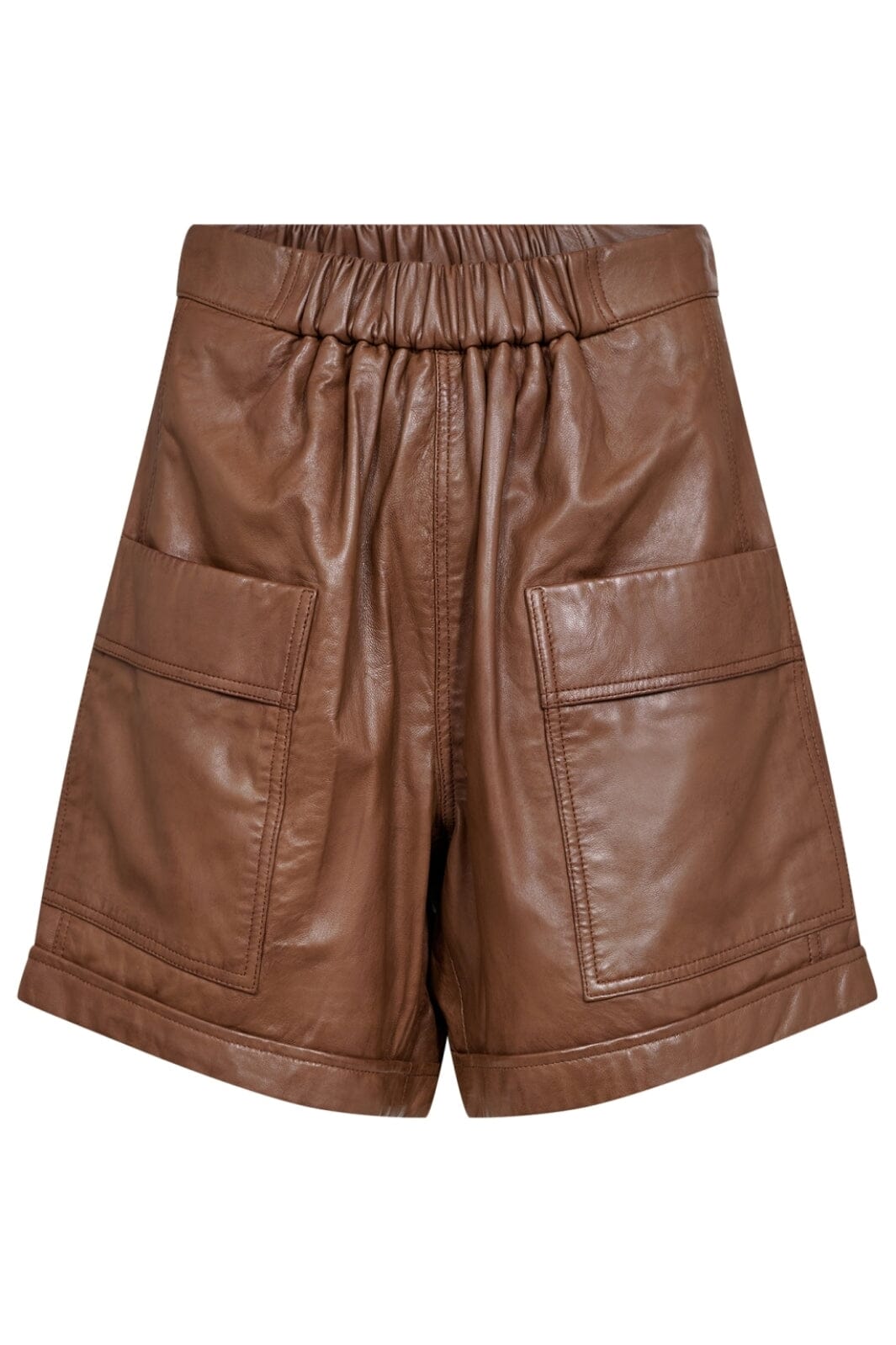 Forudbestilling - Gossia - ThillaGO Leather Shorts - Cognac (Maj) Shorts
