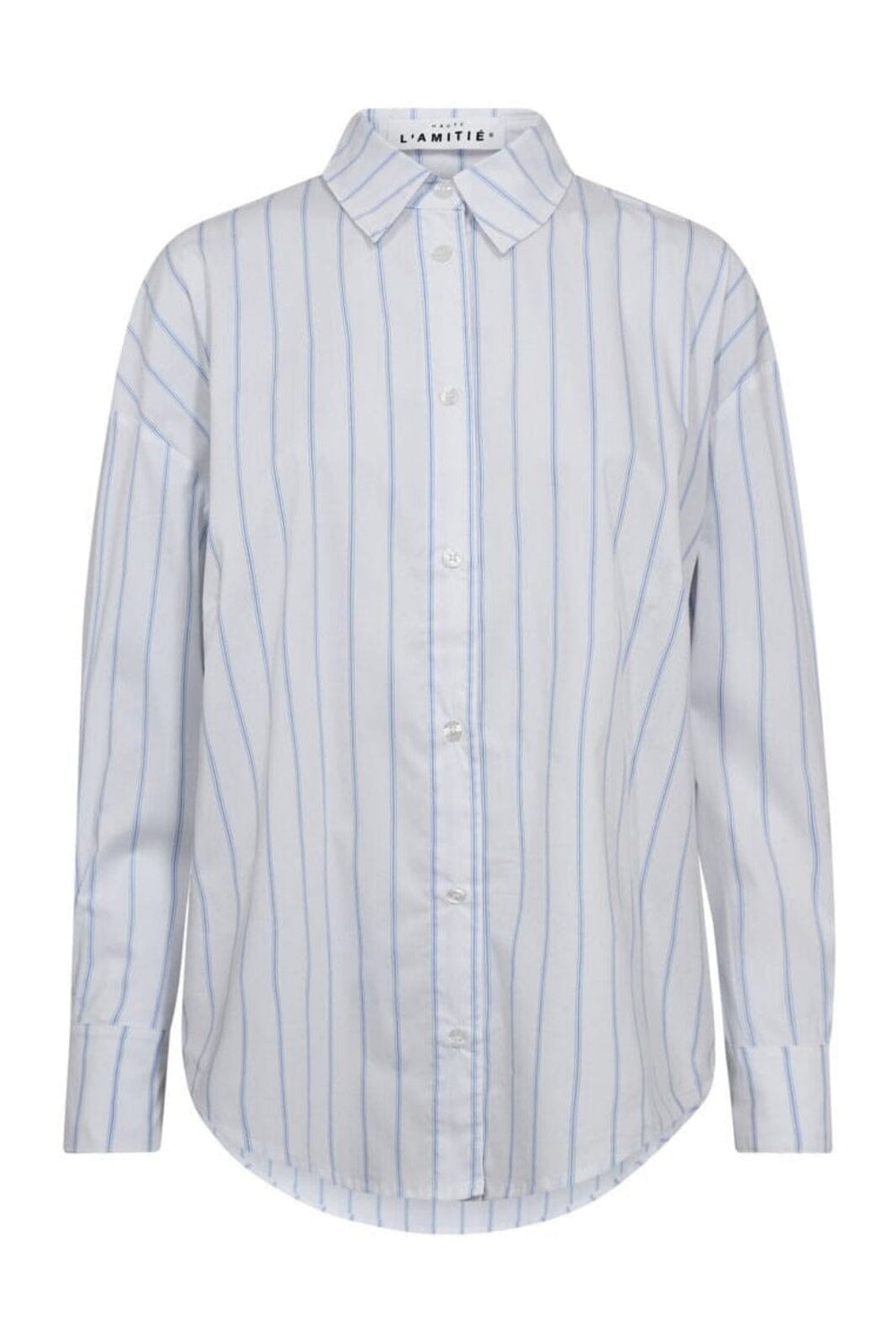 Haute L'Amitié - Fine Line Twist Bow Shirt HL10210 - Blue Stripe