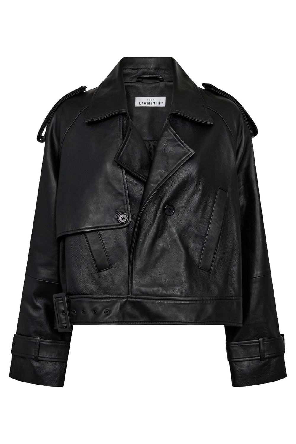 Forudbestilling - Haute L'Amitié - Leather Trench Jacket HL10165 - Black