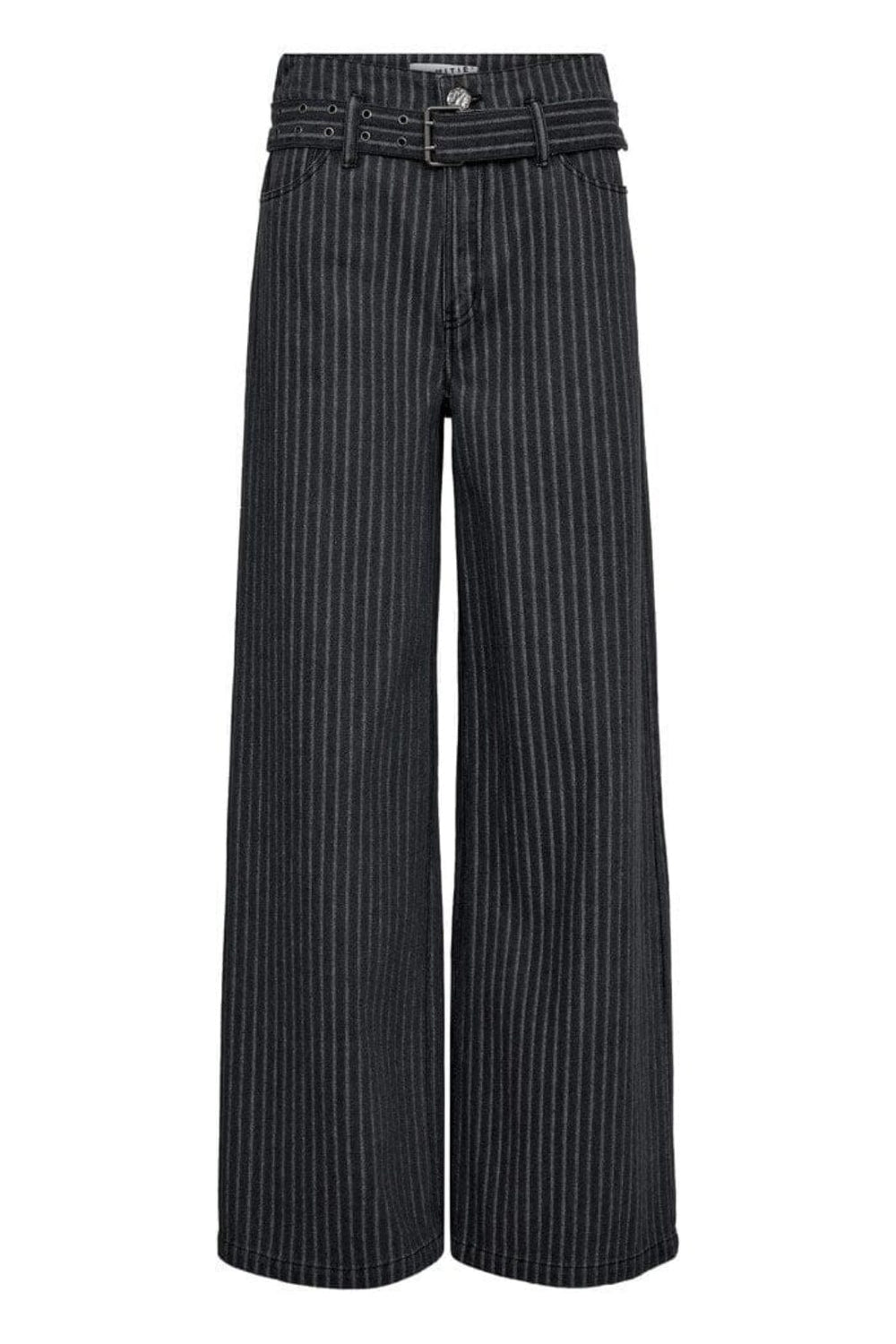 Haute L'Amitié - Lou Stripe Belt Jeans HL10175 - Dark Grey