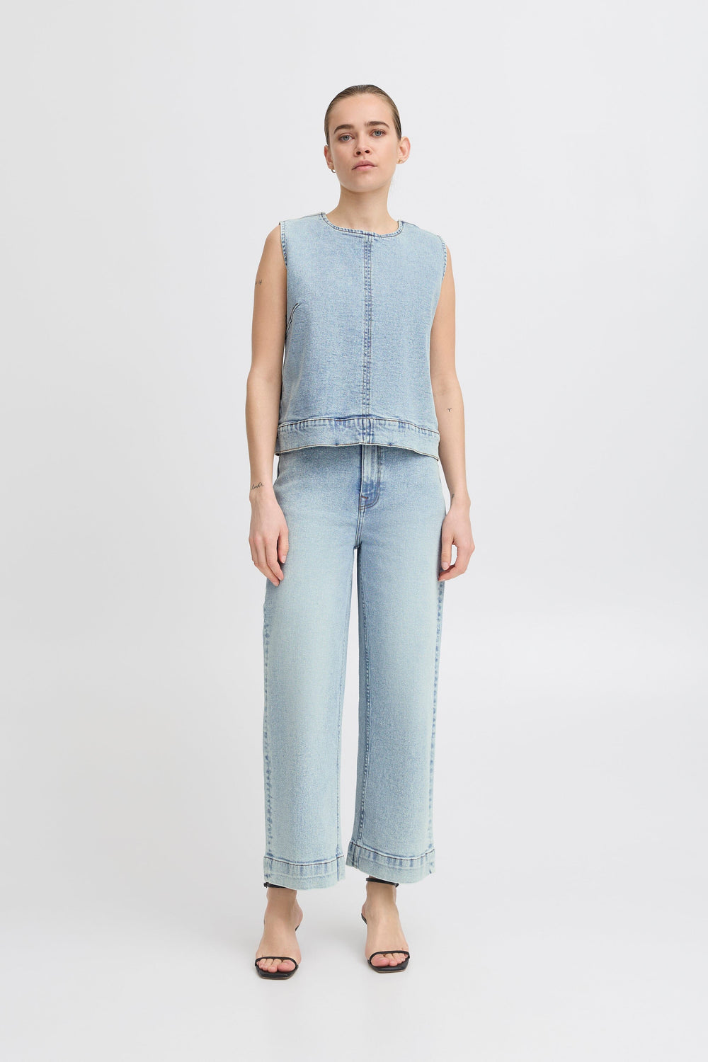 Forudbestilling - Ichi - Iharmios Top 20123237 - 200792 - Light Blue Washed Toppe