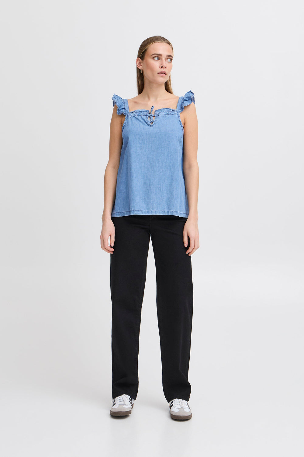 Forudbestilling - Ichi - Ihbarcy To 20122681 - 204346 Light Blue Chambray Bluser