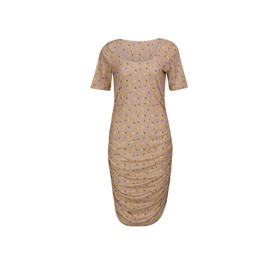 Forudbestilling - Liberte - Alma-Ss-Turn-Dress - Beige Lemon Kjoler