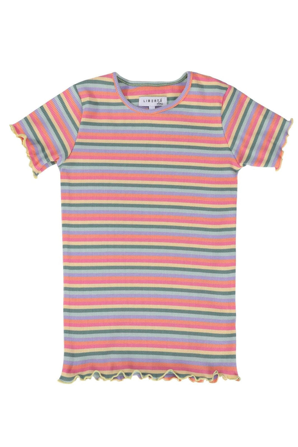 Liberte Ami - Natalia-Ss-Blouse-Kids 21067 - Multi Orange Pink Stripe