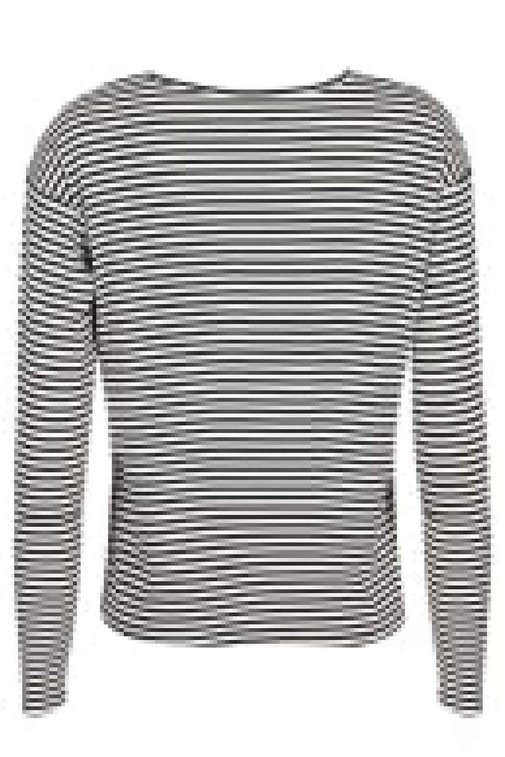 Forudbestilling - Liberte - Natalia-Ls-Boxy-Blouse - Black Creme Small Stripe Toppe