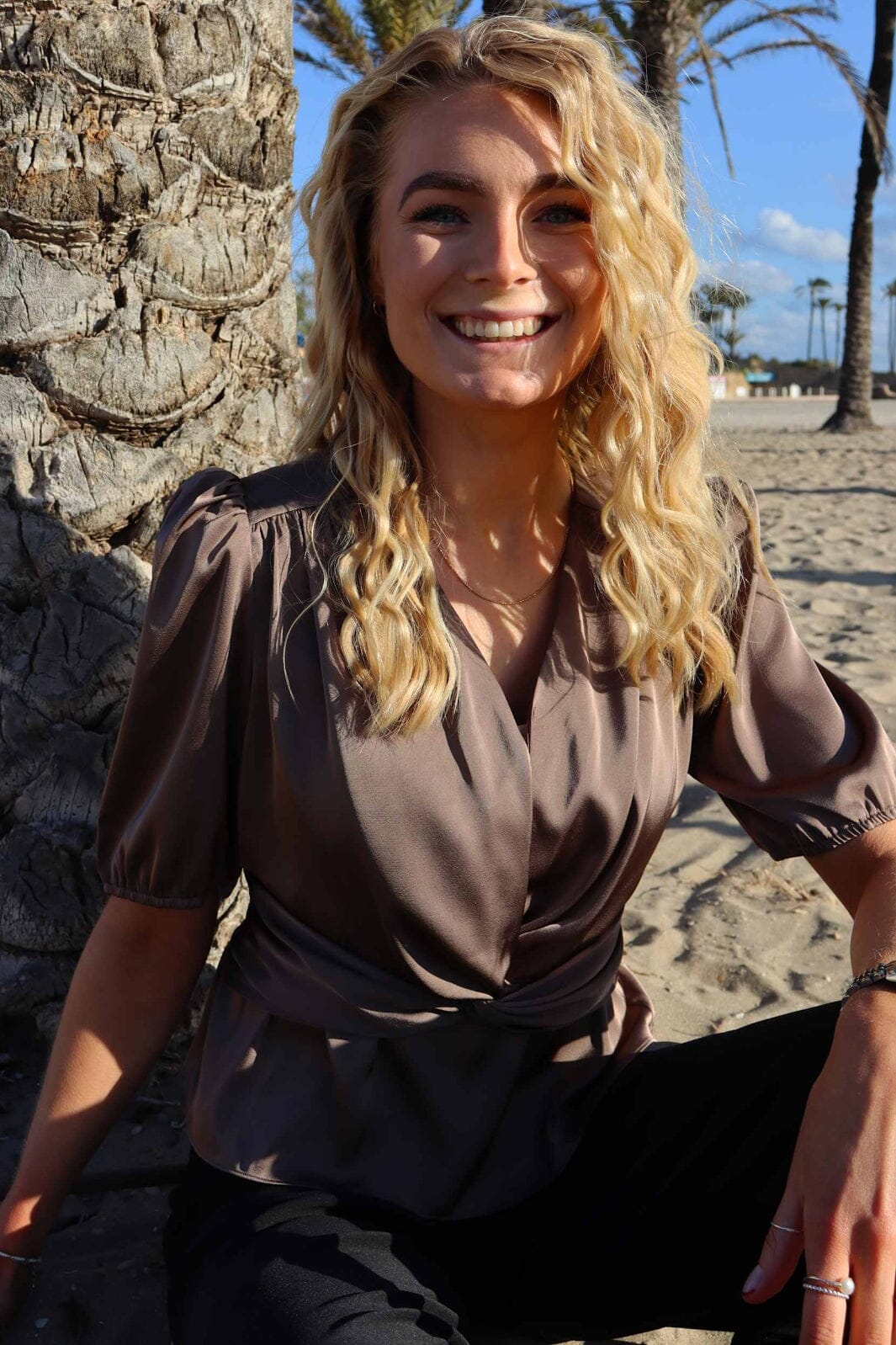 Liberte - Tiki-Ss-Twist-Blouse 22205 - Brown