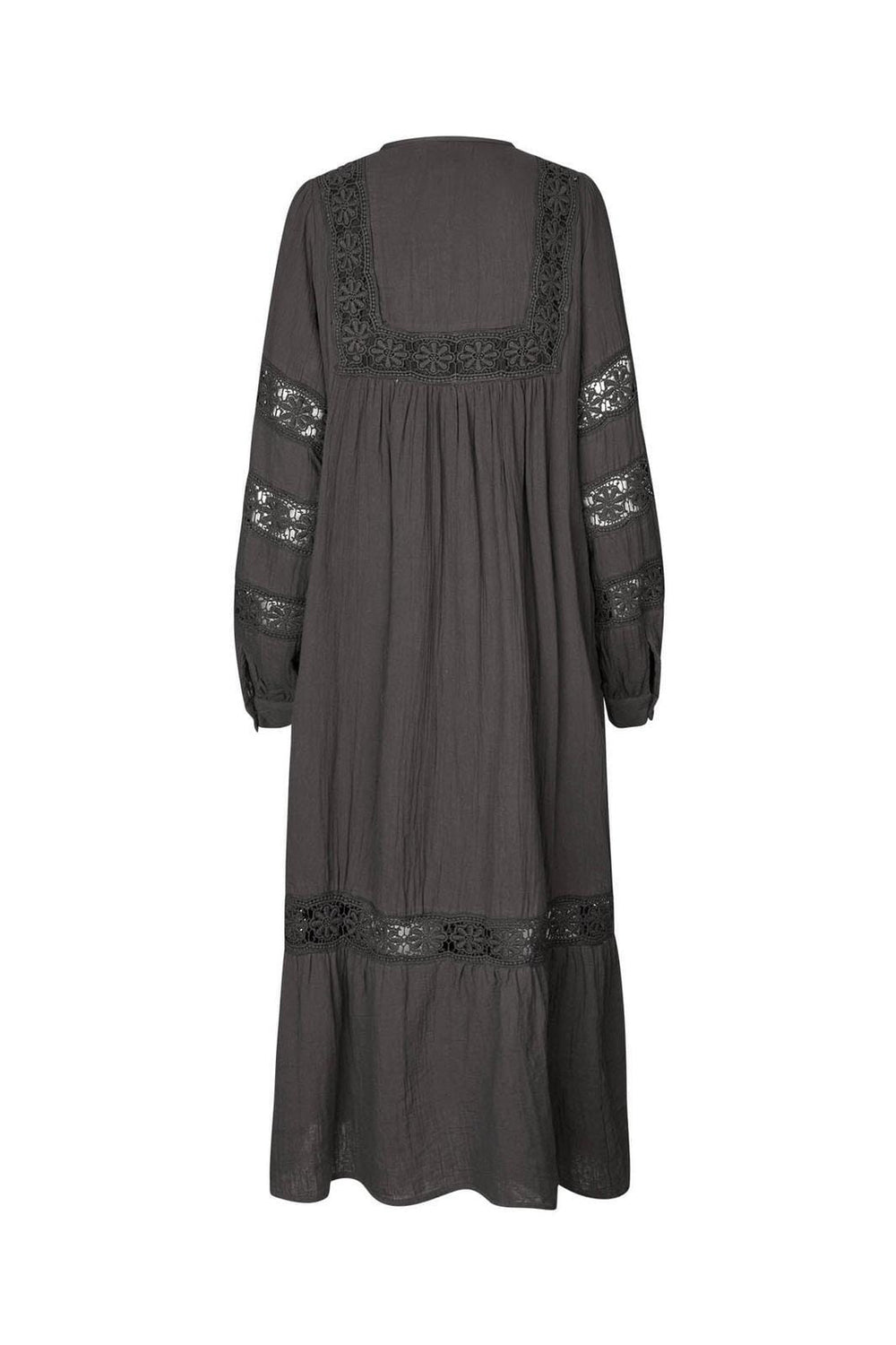 Forudbestilling - Lollys Laundry - Latourll Lace Maxi Dress Ls25409-3000 - 87 Dark Mokka Kjoler