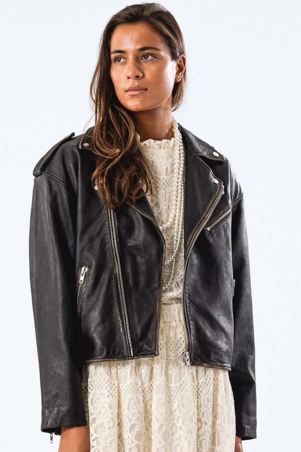 Forudbestilling - Lollys Laundry - Lilll Leather Jacket - 99 Black Jakker