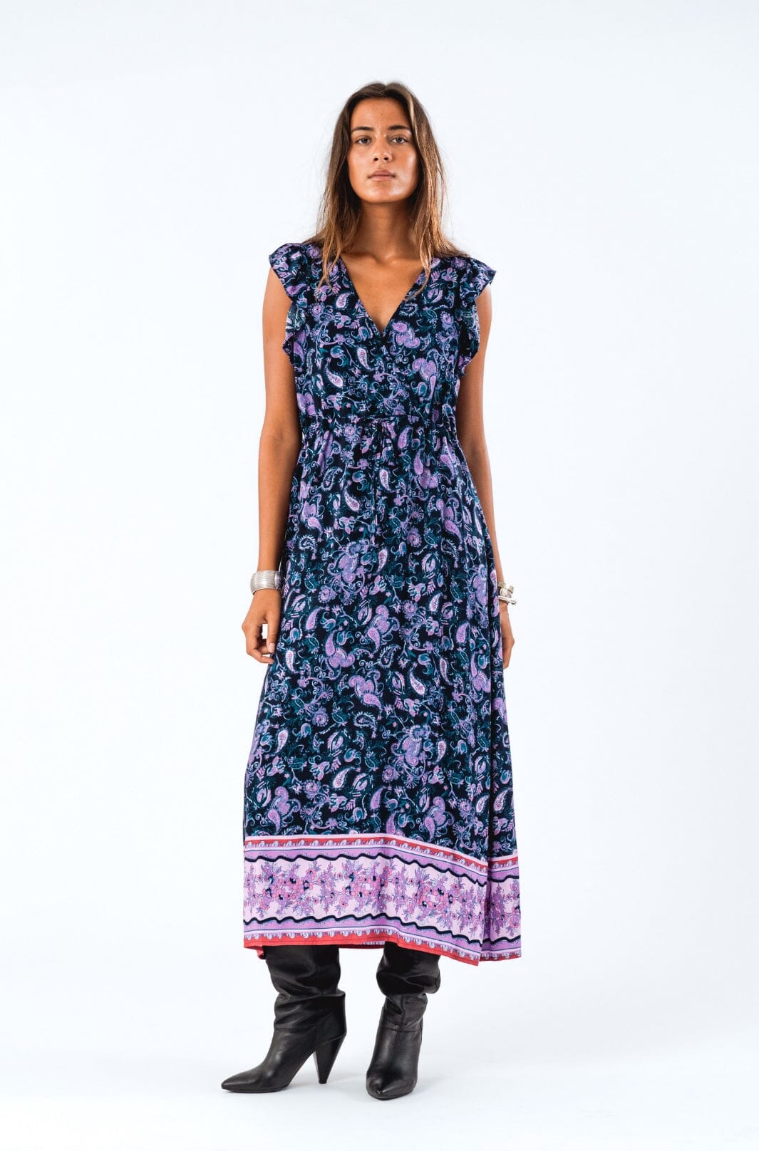 Forudbestilling - Lollys Laundry - Samoll Midi Dress Sl24527-3008 - 74 Flower Print Kjoler