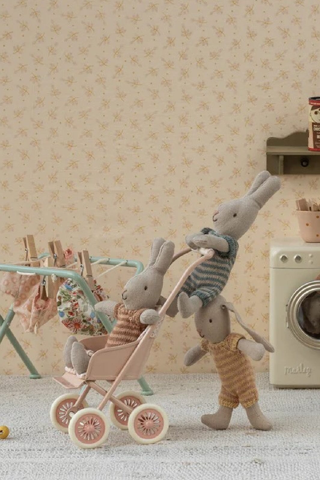 Maileg - Klapvogn, Mikro - Pudder - Micro