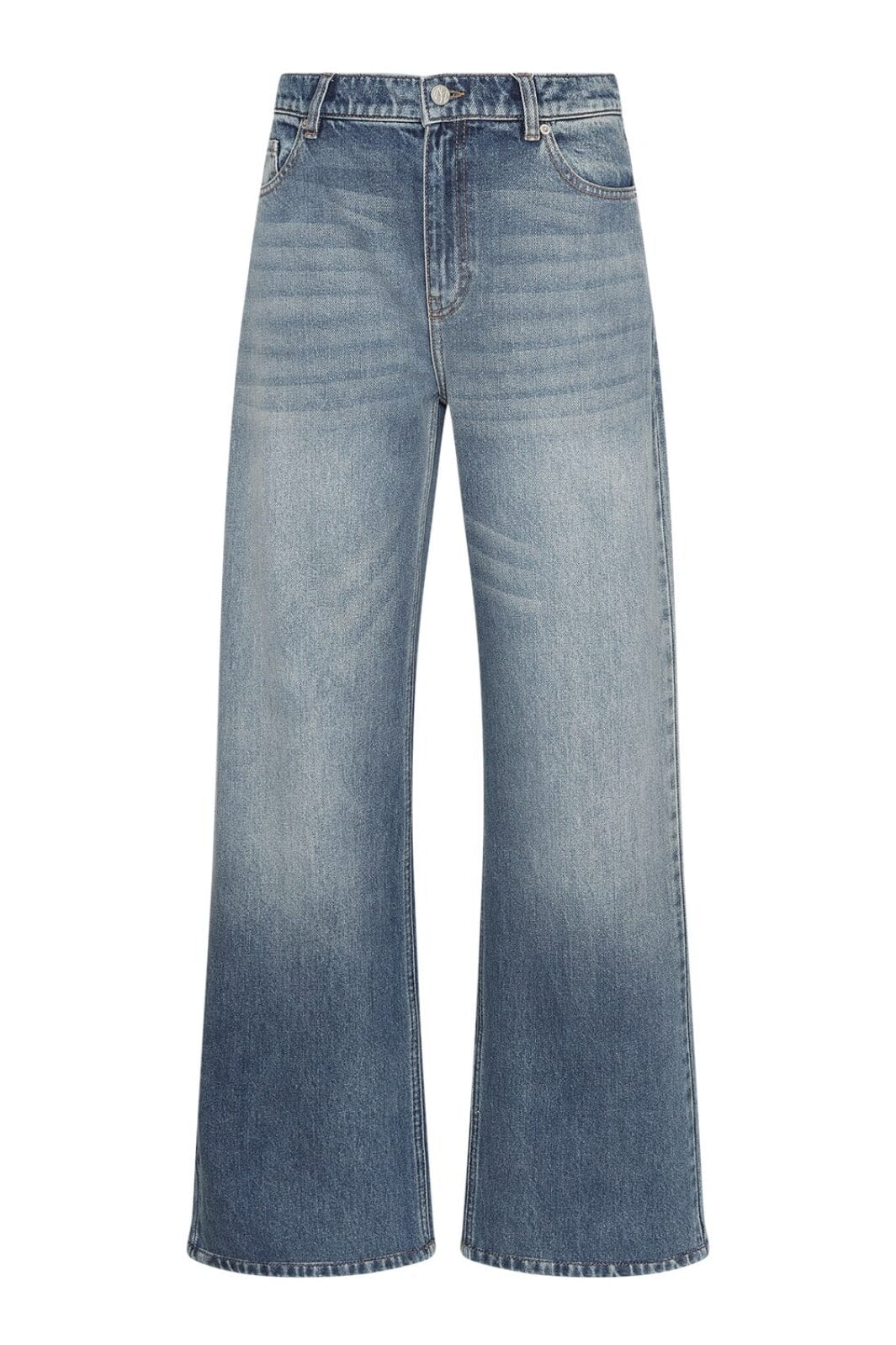Forudbestilling - Moss Copenhagen - Mschbine Lui Relaxed Long Jeans 19282 - Mid Blue Wash Jeans