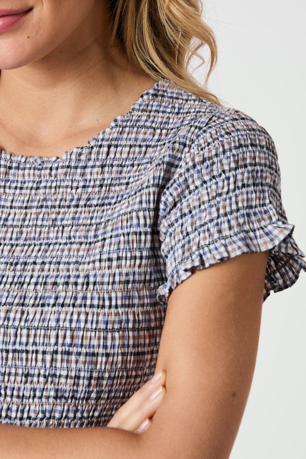 Neo Noir - Aletta Double Check Top 165123 - 140 - Blue