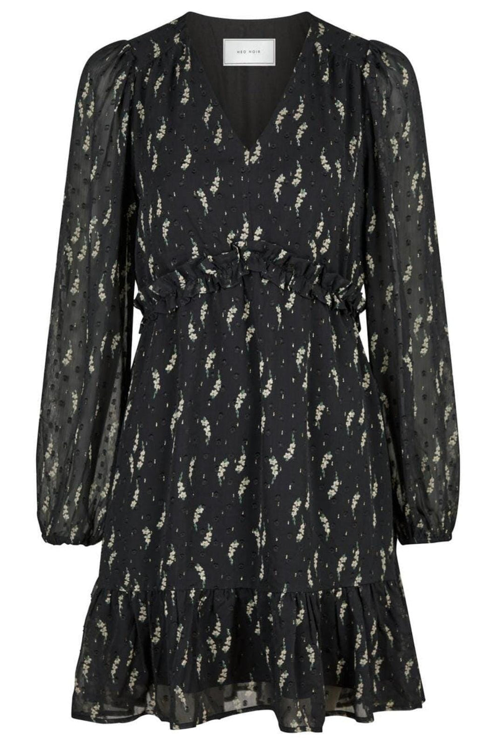 Forudbestilling - Neo Noir - Bethie Flower Branch Dress - Black Kjoler