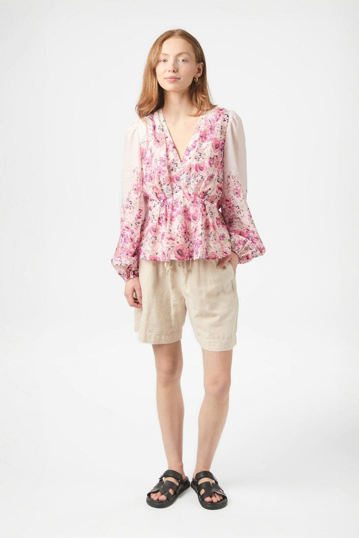 Neo Noir - Fie Flower Print Blouse 166417 - 165 - Rose
