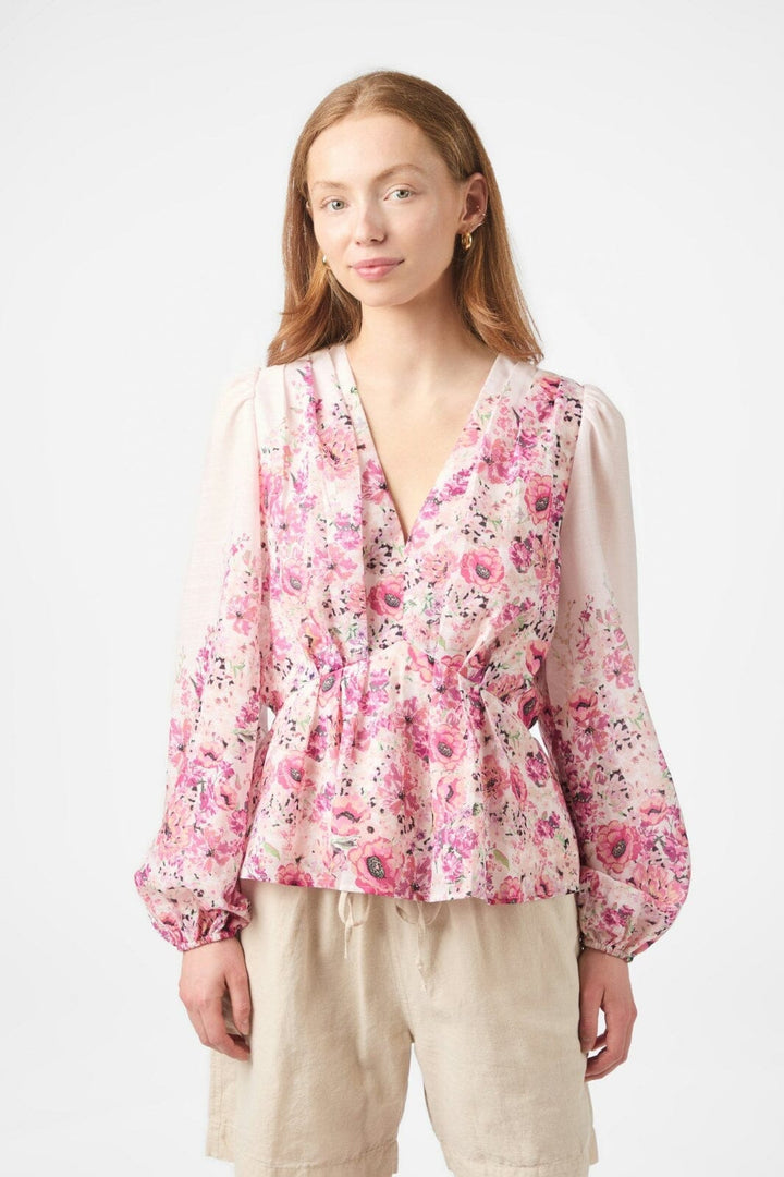 Neo Noir - Fie Flower Print Blouse 166417 - 165 - Rose