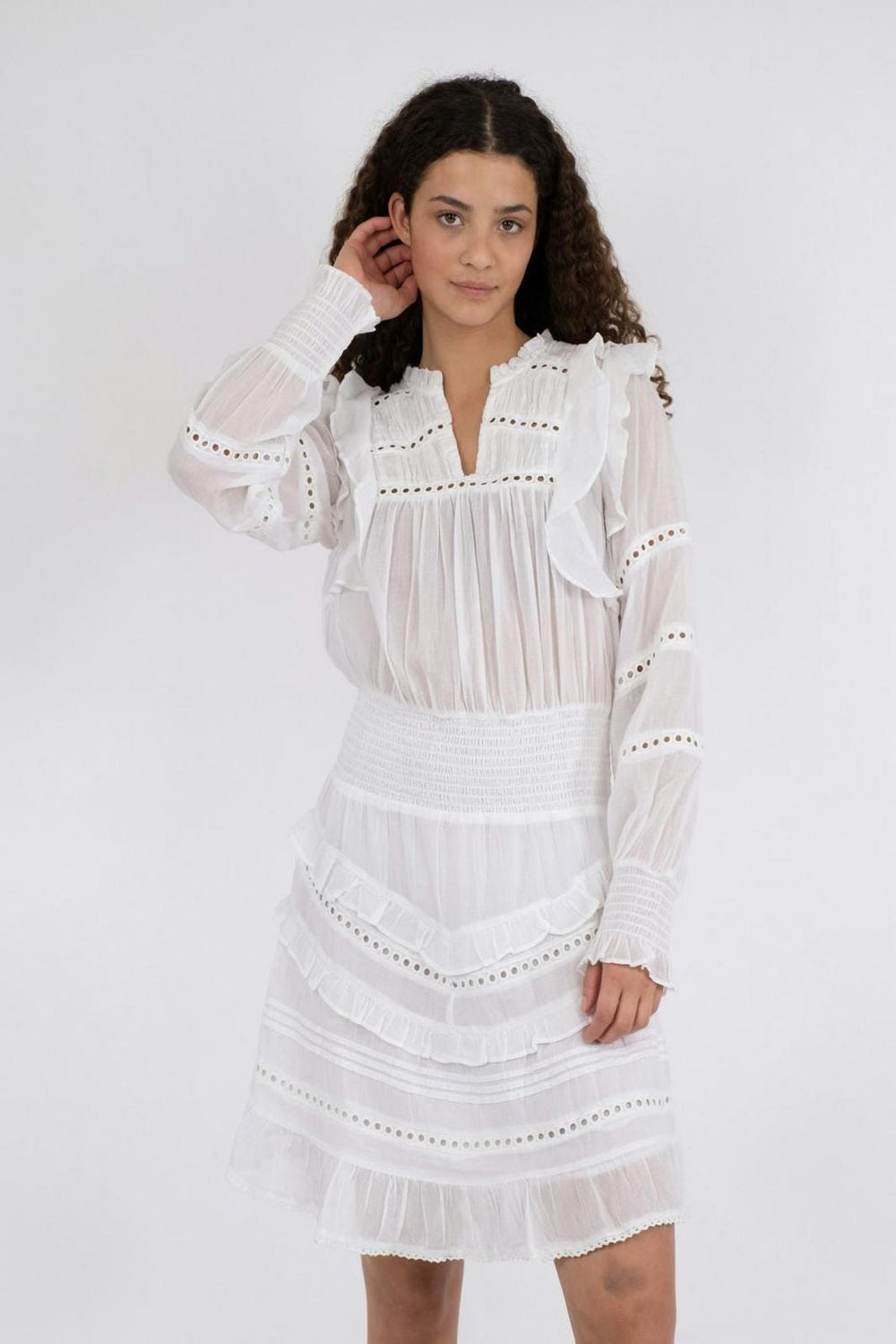 Forudbestilling - Neo Noir - Harmoni S Voile Dress - White Kjoler