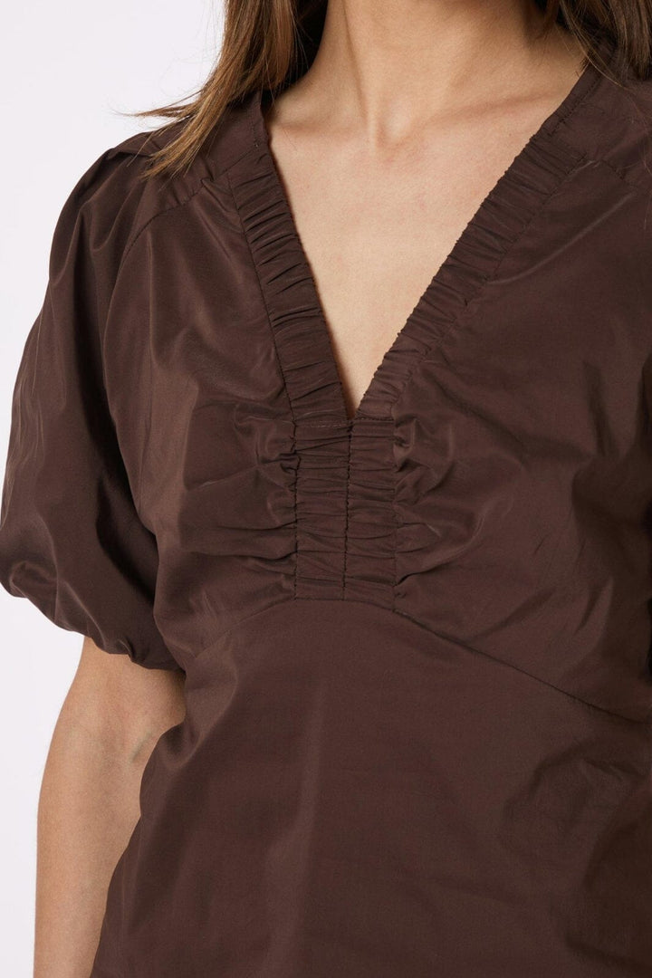 Neo Noir - Irina Poplin Blouse 162219 - 676 - Dark Brown