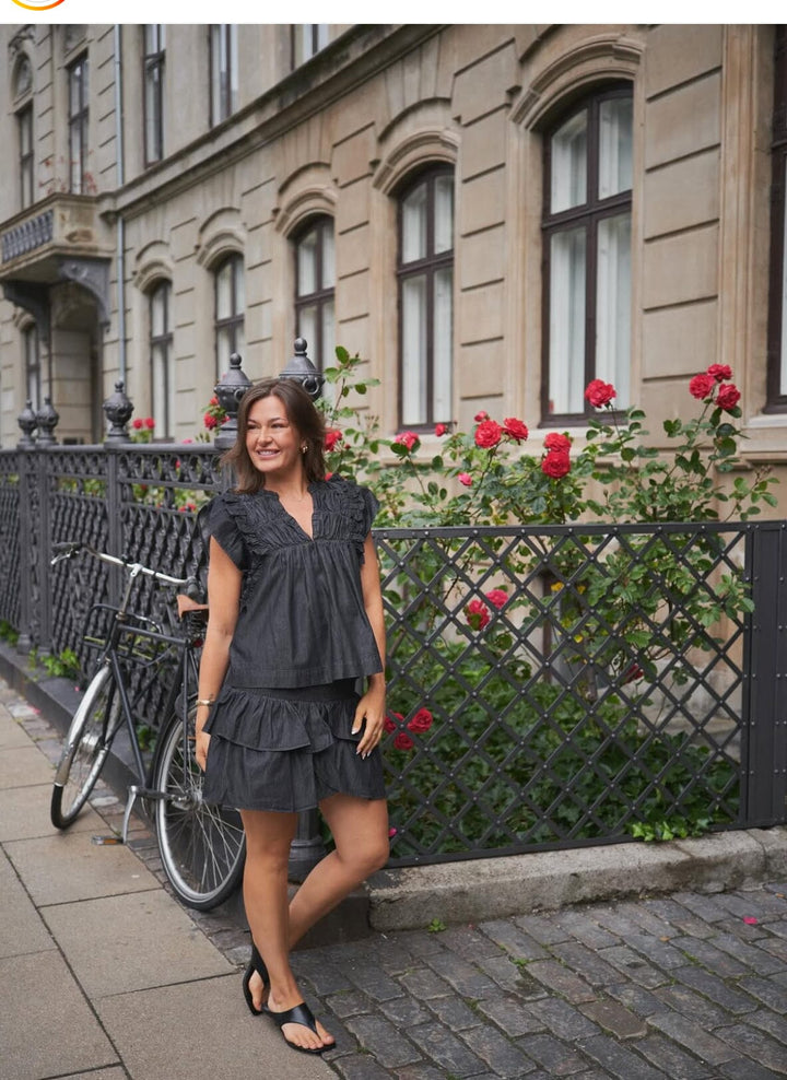 Forudbestilling - Neo Noir - Jayla Denim Top 164536 - 100 - Black Toppe