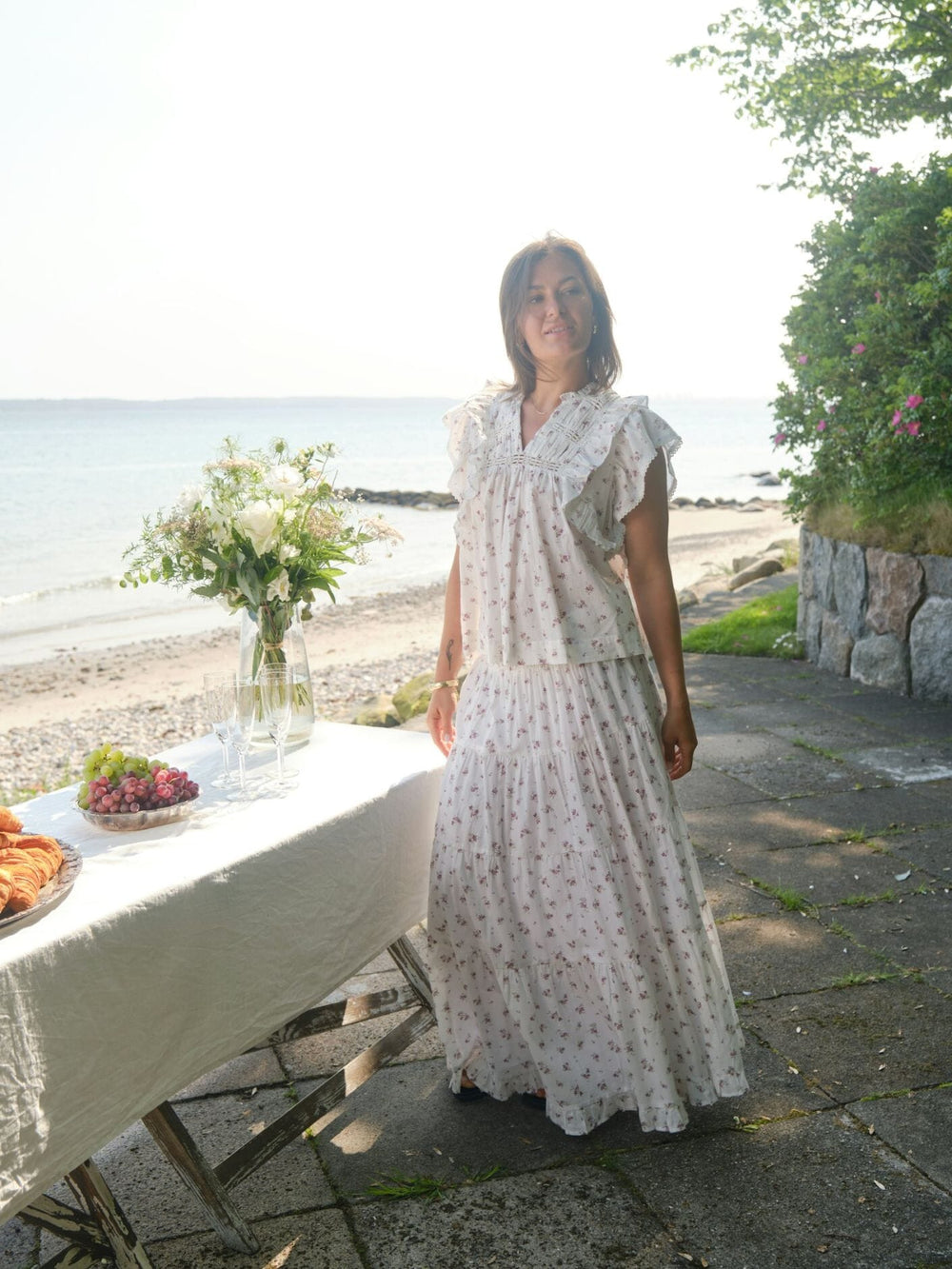 Forudbestilling - Neo Noir - Jayla Small Blossom Top 165648 - 122 - Creme Toppe