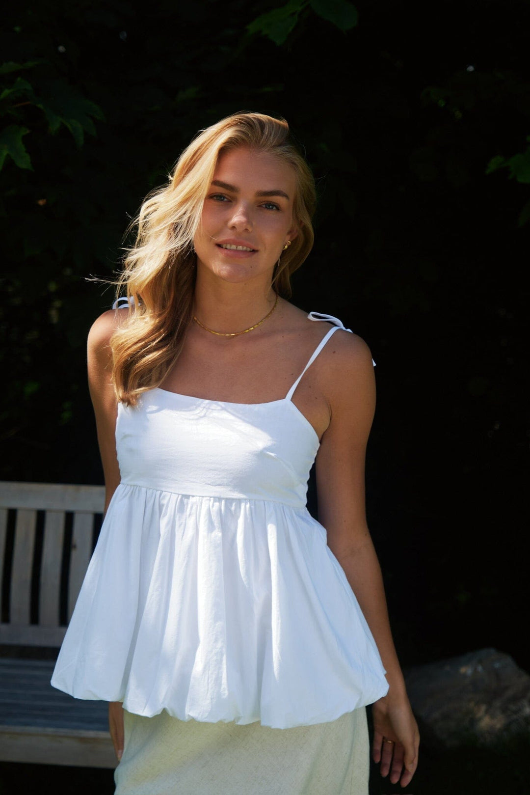 Forudbestilling - Neo Noir - Khloe C Poplin Top 165515 - 120 - White Toppe