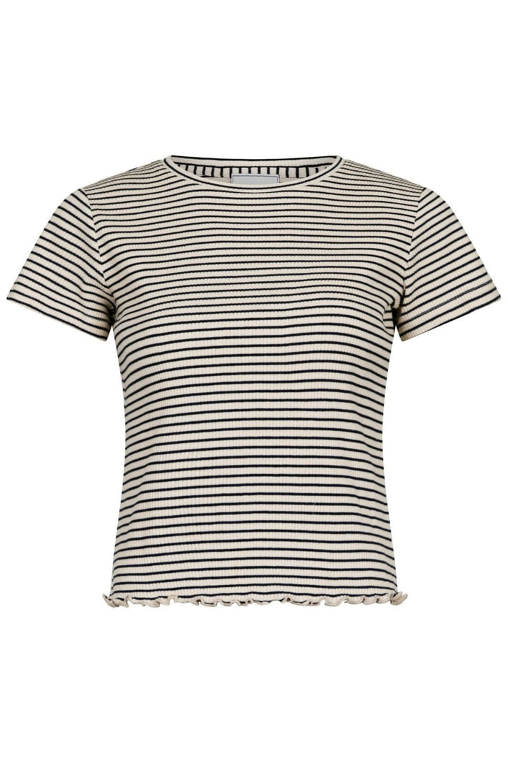 Forudbestilling - Neo Noir - Lonnie Stripe Tee - Sand T-shirts