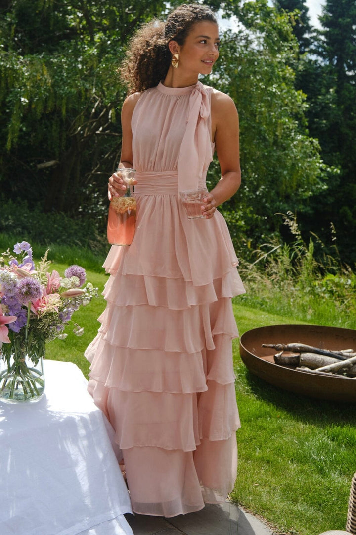 Forudbestilling - Neo Noir - Marli Solid Chiffon Dress 165640 - 165 - Rose Kjoler