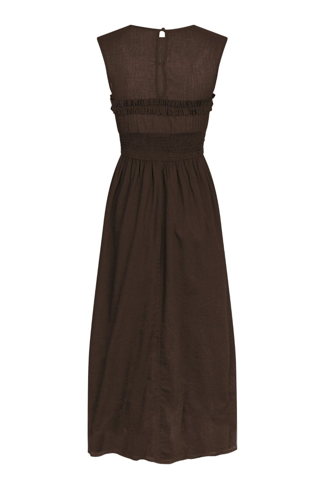 Forudbestilling - Neo Noir - Myrna S Voile Dress 166127 - 676 - Dark Brown