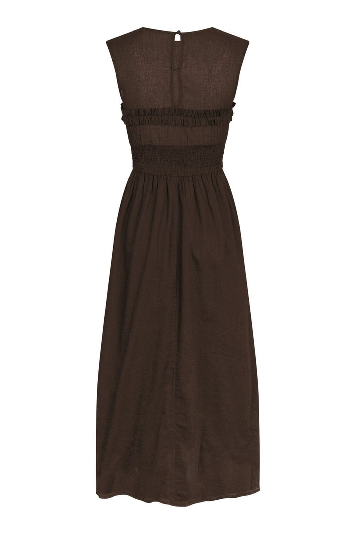 Forudbestilling - Neo Noir - Myrna S Voile Dress 166127 - 676 - Dark Brown
