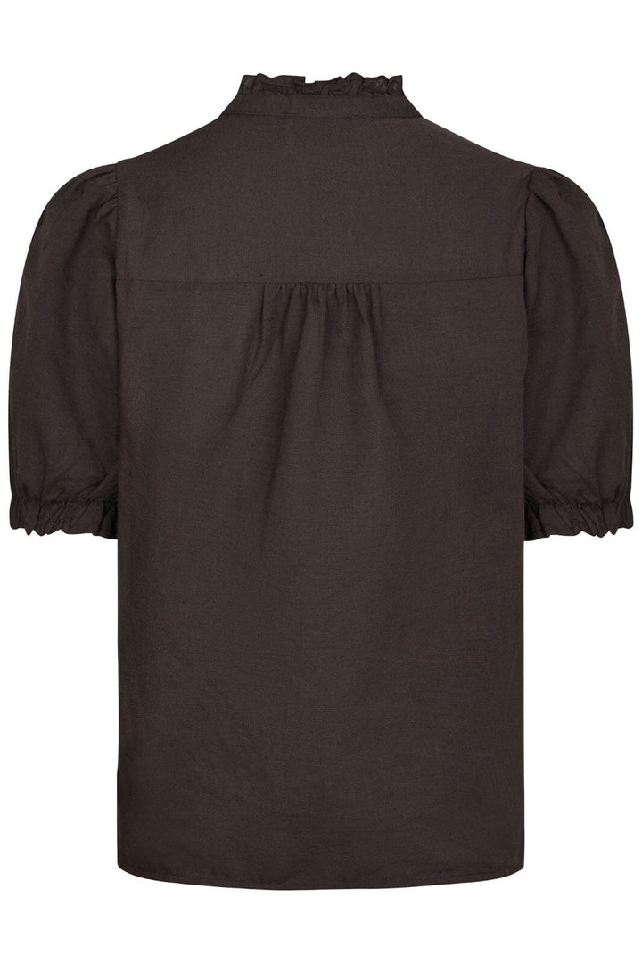 Neo Noir - Odesa Linen Blouse 160264 - 676 - Dark Brown