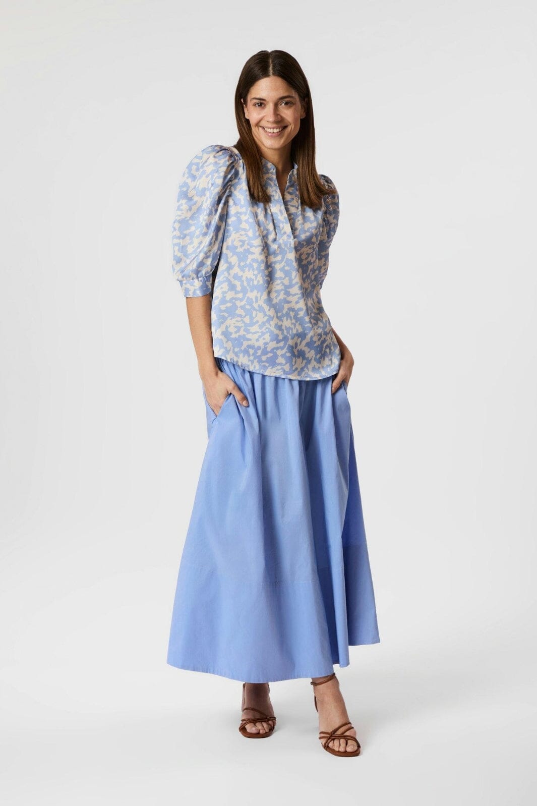 Neo Noir - Roella Graphic Fade Blouse 165274 - 145 - Light Blue